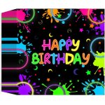 Few - lot de 40 serviettes de cocktail, jetables, thme color, accessoires de dcoration de fte d'anniversai ...