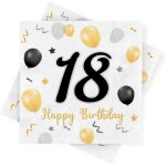 Few - serviettes 18e anniversaire, paquet 30 serviettes d'anniversaire en or noir, serviettes en papier ... Few - serviettes 18e anniversaire, paquet 30 serviettes d'anniversaire en or noir, serviettes en papier ...