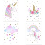 Few - set 4 posters de licorne arc - en - ciel. décoration murale vibrante et belle de style naturel. ... Few - set 4 posters de licorne arc - en - ciel. décoration murale vibrante et belle de style naturel. ...