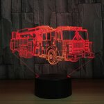 Figurine 3d led rgb en forme de camion de pompiers, luminaire d�coratif d'int�rieur, lumi�re changeante ...
