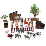 Figurines animaux de ferme, 21 pi�ces / ensemble, jouets figurines de ferme, cheval, poulet, lapin, jouets ...