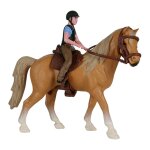 Figurine d'animal de ferme, cheval miniature avec cavalier masculin