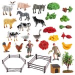 Figurines d'animaux de ferme et de clture, 36 pices, jouets ralistes, pour garons, cadeaux d'anniversaire ...