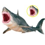 Figurine articule du requin mgalodon en pvc, statuette a thme de vie aquatique, accessoire d'apprentissage ...