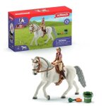 Figurine cavalire sur jument lipizzan - cavalier et jument ralistes avec seau et selle, schleich 41433 ...