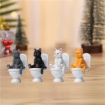 Figurines de chat assis, 4 pi�ces, statue de g�teau, mod�le miniature, d�coration de la maison