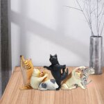 Figurines de chat yoga en pvc amusantes, 6x kawaii, mod�le de jouets, ornement de tableau de bord