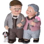 Figurines de couple de personnes �g�es amoureuses, figurines en r�sine � l'amour dure �, vie de couple ...