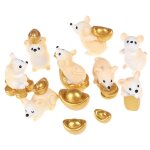 Figurine de dessin anim� porte - bonheur, 1 pi�ce, ours, souris riche, petite statue, artisanat, animal ...