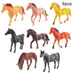 Figurine mini cheval r�aliste en plastique, 8 pi�ces, mod�le animal, sc�ne de ferme, jouets, chambre, ...