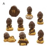 Figurines de moine en imitation, 9 pi�ces / ensemble, simulation de bouddha, peint a la main, pour d�coration ...