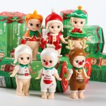 Figurines de nol en pvc pour enfants, 6 pices, mini sonny angel, srie de nol, mignon, action, modle ...