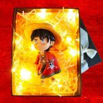 Figurine one piece style monkey d luffy q, figurine d'action, eclairage de chambre, jouets de dcoration, ...