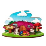 Figurines de p�ques en bois, lapin nains, d�coration pour la maison, le bureau, cadeaux de f�te pour ...
