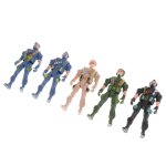 Figurines de parachutistes en plastique, jouets de soldats de la seconde guerre mondiale, 5 pices, 9cm ...