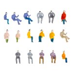 Figurines peintes de passagers assis train miniature 1:100 ho tt, 100