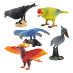 Figurines de perroquet de la jungle en pvc, 5 pi�ces, jouet pour gar�ons et enfants, figurines educatives ...