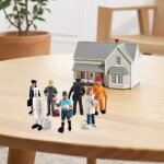 Figurines de pompiers, pilote de construction, facteur, vtrinaire, mise en page raliste, dcor de ...