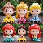 Figurines de princesse q posket, 6 pices / lot, jouets pour enfants, cadeau, aurore, blanche - neige, ...