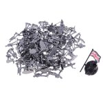 Figurines de soldats en plastique vintage, jouets pour enfants, 12 poses, 100 pièces Figurines de soldats en plastique vintage, jouets pour enfants, 12 poses, 100 pièces