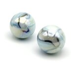 Filet de 2 boulards / calots tigre blanc 4. 2cm - bille jeu de recreation Filet de 2 boulards / calots tigre blanc 4. 2cm - bille jeu de recreation