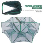 Filet de p��che �� 6 / 8 trous, avec cage �� crabe et ��crevisse, filet en nylon, maille pliable, outil ...