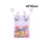 Filet de rangement pour jouets de bain tub cubby avec crochets a ventouse - 45x52cm, polyester durable, ...