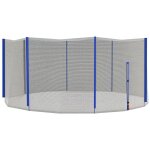 Filet de s�curit� trampoline porte zip�e Ø 366 cm 8 poteaux bleu noir