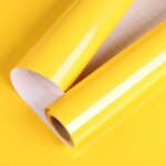 Film adhsif jaune autocollant pour meubles armoires chambre enfant rebord de fentre impermable papier ...