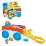 First builders mega bloks - tourni wagon - jouet de construction - 1 an et +