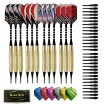 Fl�chettes � pointe souple avec vol et 100 pointes souples pour fl�chettes �lectroniques, bureau, divertisseme ...