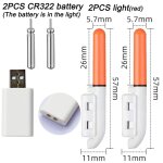 Flotteur de pche electrique a led avec batterie au lithium, cr322, 3. 6v, charge usb, anciers lumineux, ...