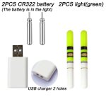 Flotteur de pche electrique a led avec batterie au lithium, cr322, 3. 6v, charge usb, anciers lumineux, ...