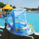Flotteur de piscine gonflable d'�t� pour b�b� flamant rose, anneaux de natation de s�curit�, avec si�ge ...