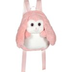 Fluffy bag - gipsy toys - sac  dos en peluche - lapin rose et blanc 30 cm