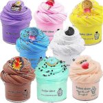 Fluffy slime barbe a papa boue floam nuage mastic stress relief enfants jouets cadeaux