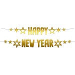 Folat 66101 d�coration de nouvel guirlande happy dor� 2 pi ces - banni re new year gold
