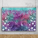 Fond de photo 2. 5x1. 8 m fond photo joyeux anniversaire, fond bote photo violet diamant vinyle pour ...