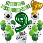 Football ballon 9ème anniversaire ballon hélium vert 9ème anniversaire garçon décoration de gâteau football ... Football ballon 9ème anniversaire ballon hélium vert 9ème anniversaire garçon décoration de gâteau football ...
