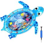 Forme de tortue tapis d'eau gonflable pour bb, tapis eveil eau et poisson, tummy time tapis de ventre ...
