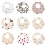 Foulard bandana en gaze de coton pour bb, 6 couches, absorbe la salive, rotation a 360 degrs, en forme ...
