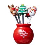 Fourchettes a fruits de nol, 5 fourchettes + 1 bote de fourchettes a fruits de nol, accessoires de ...