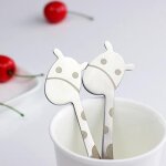 Fourchette a salade de fruits en acier inoxydable, design girafe, g�teau, dessert, collation, fourchette ...