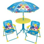 Fun house baby shark salon de jardin - 1 table h. 46x46 cm, 2 chaises h. 53xl. 38, 5xp. 37, 5 cm et 1 ...