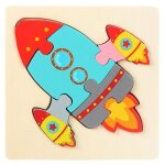 Fuse - puzzle 3d en bois color pour enfants, puzzle nitive, animaux de dessin anim, jouets en bois ...