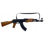 Fusil d'assaut noir militaire 8 coups - metal / plastique - 72, 5 x 23 x 5 cm - mitraillette soldat, ...