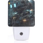 Future robot motifs veilleuse led enfichable avec capteur du crepuscule a l'aube pour couloirs, chambres ...