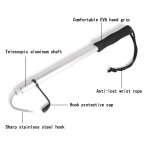 Gaff de pche tlescopique en acier inoxydable, 120cm, crochet de lance de pche en mer en plein air, ...
