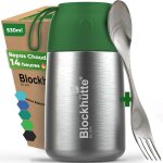 Gamelle isotherme pour repas chaud 530ml en acier inox - thermos bebe repas hermtique - boite alimentaire ...