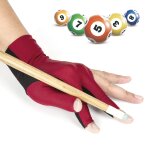Gants de billard rouge respirant trois doigts, anti - drapant, rsistant a l'usure et a haute elastique, ...